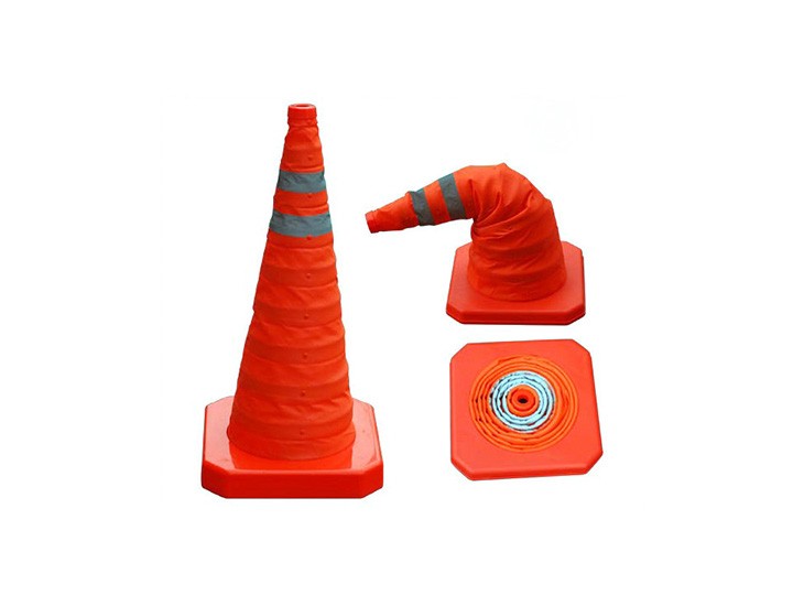 Retractable Traffic Safety Warning Cone with ABS Base