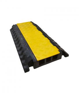 3-Channel Rubber Cable Protection Ramp