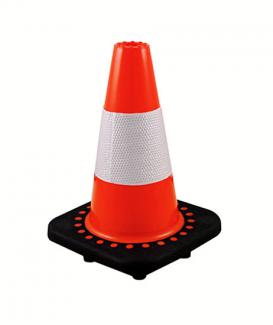 30cm Flexible PVC Road Cone with Black Base