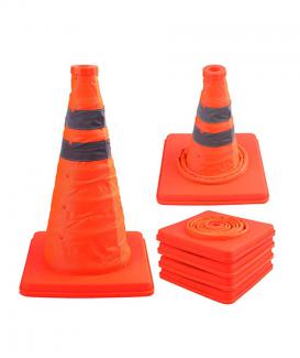 Reflective Collapsible Road Safety Cone with PP Base