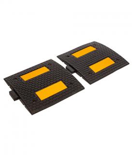 Speed Bump Black Rubber with Yellow Reflective Stripes